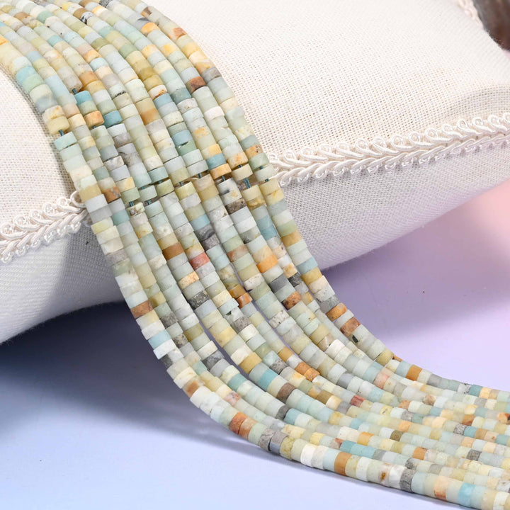 Matte Multicolor Amazonite Heishi Disc Beads