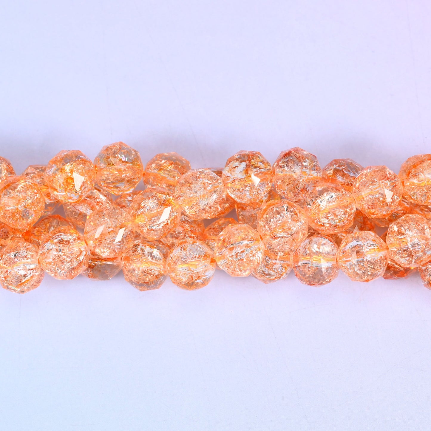 Transparent Orange Faceted Round Glass Beads: Size 10mm, Jewelry Making Supply
