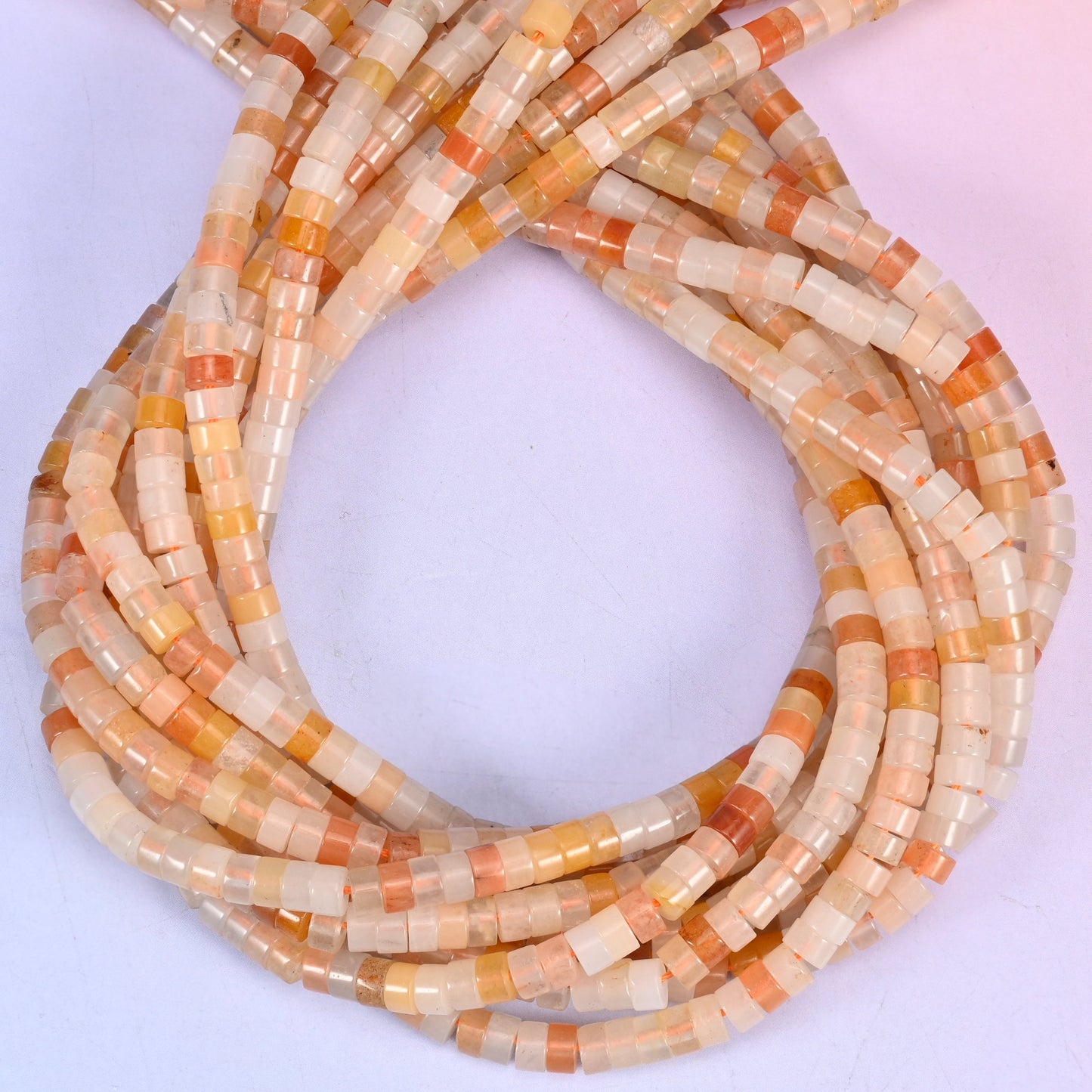 Pink Aventurine Smooth Heishi Disc Beads: Jewelry Making Supply, 15.5 Inch Strand