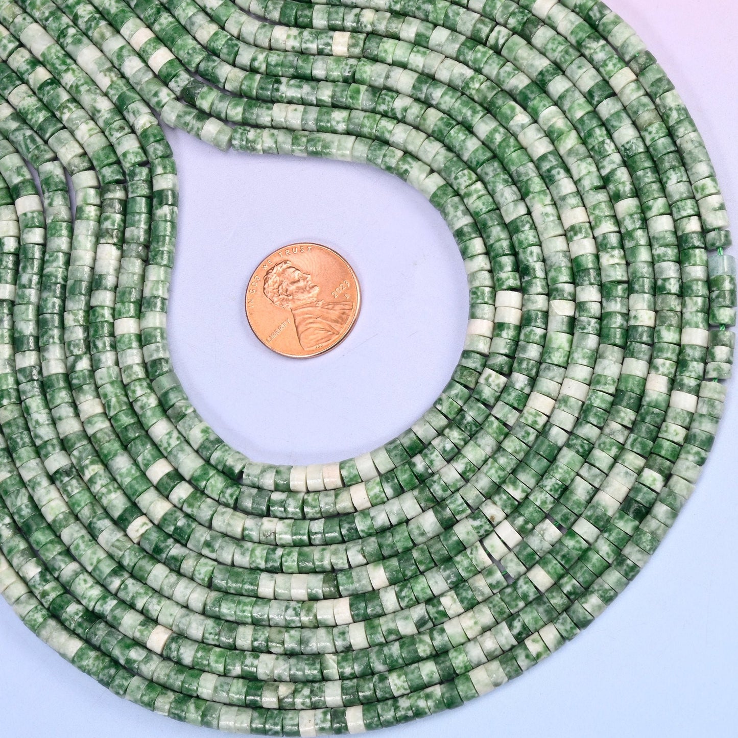 Tree Agate Smooth Heishi Disc Beads for jewelry making