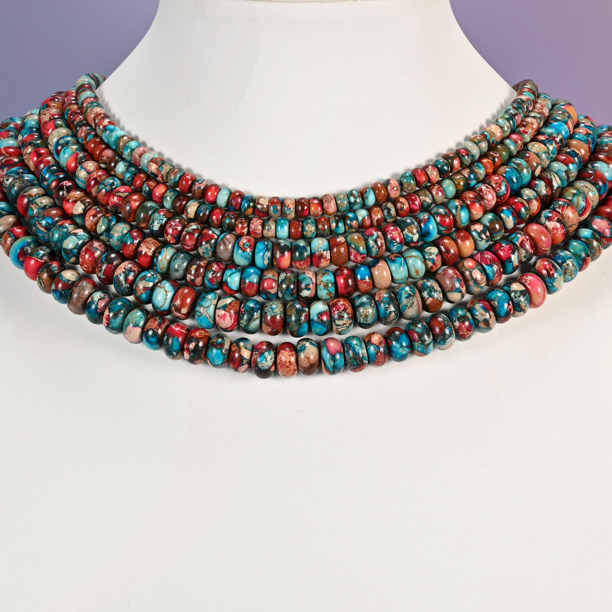 Sea Sediment Jasper rondelle beads in 3x4mm, 4x6mm and 5x8mm sizes.