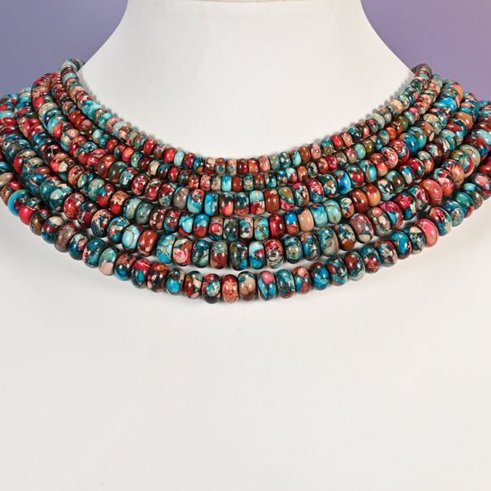 Sea Sediment Jasper rondelle beads in 3x4mm, 4x6mm and 5x8mm sizes.