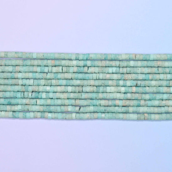 Blue amazonite beads in soft blue-green tones