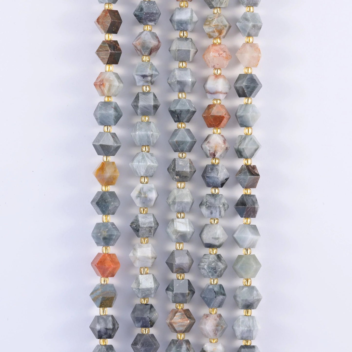 Natural Eagle Eye Jasper faceted diamond rhombus beads for jewelry making