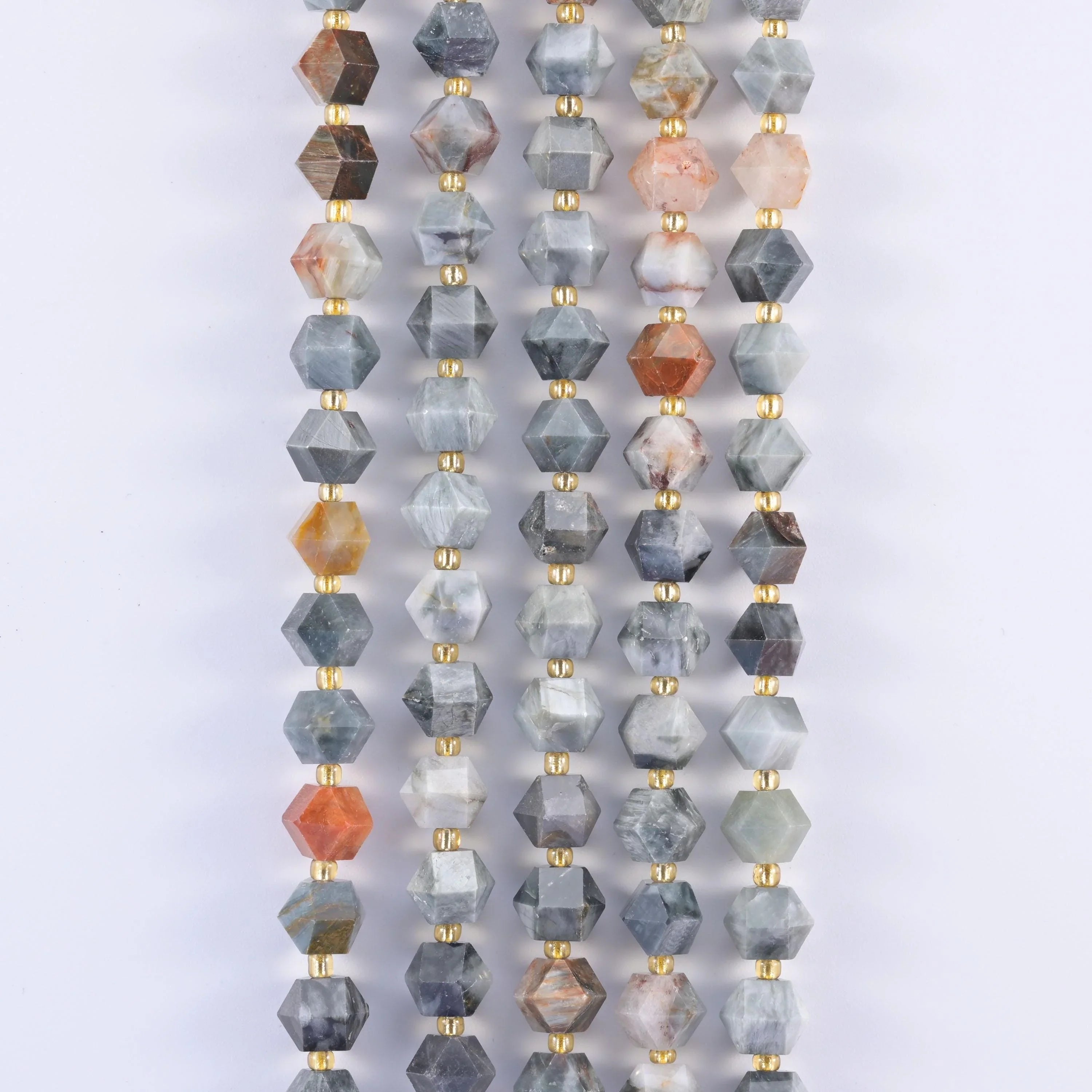 Natural Eagle Eye Jasper faceted diamond rhombus beads for jewelry making