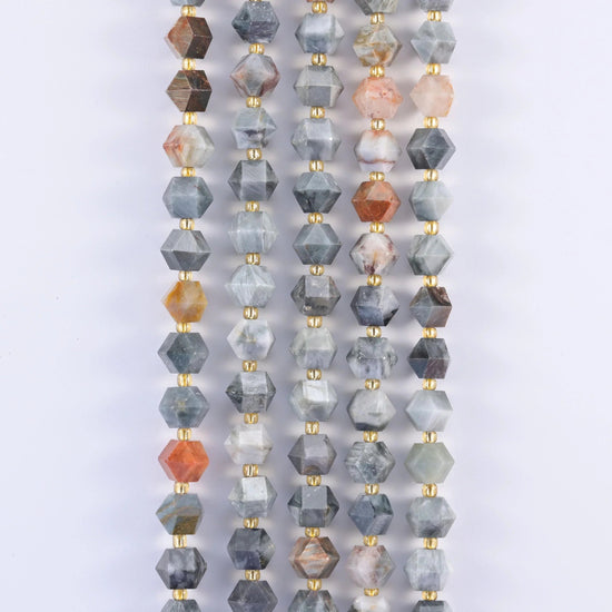 Natural Eagle Eye Jasper faceted diamond rhombus beads for jewelry making