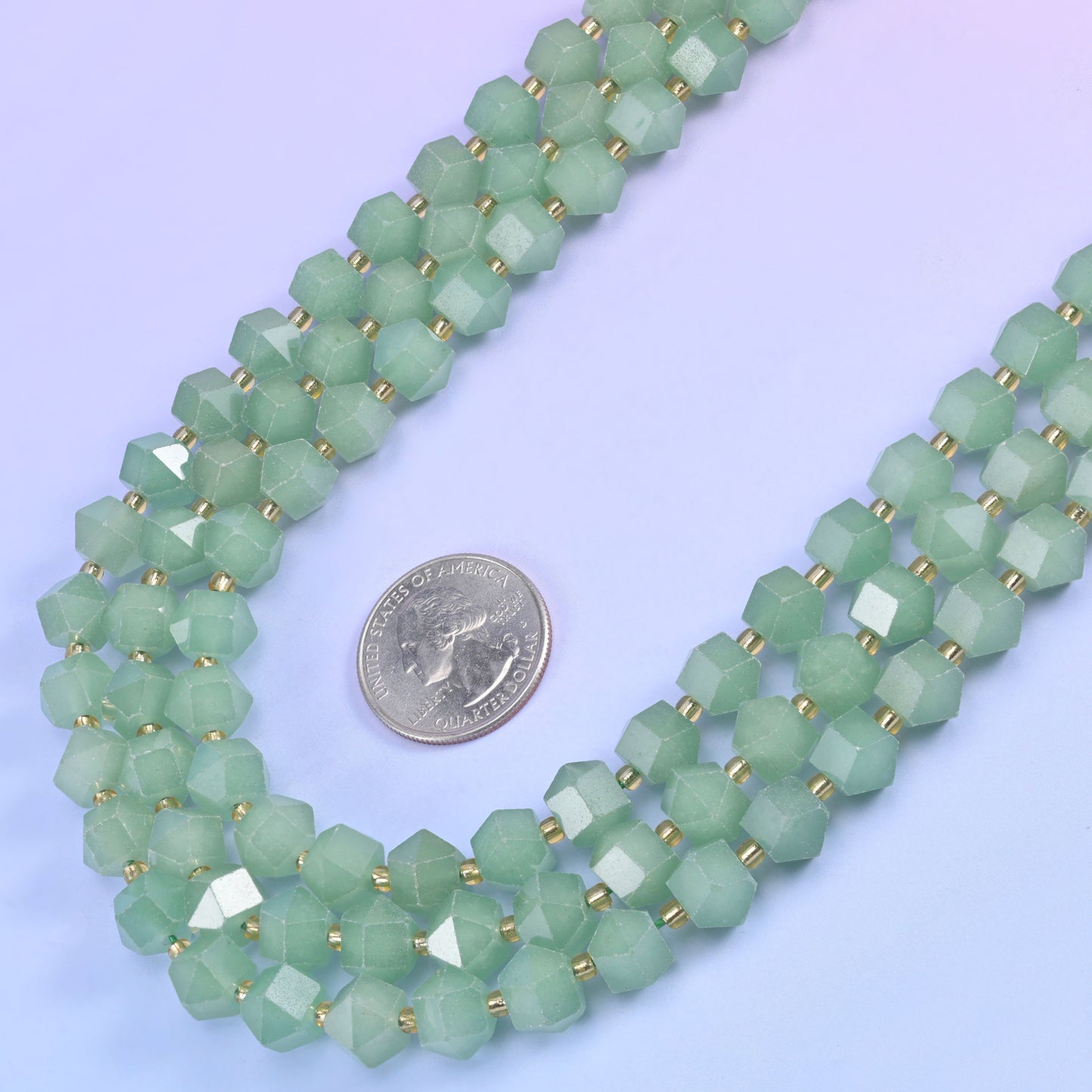 Diamond Rhombus Beads, stone options include Petrified Wood and Yooperlite.