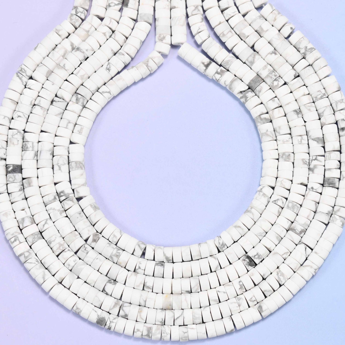 Matte White Howlite Heishi Disc Beads: Jewelry Making Supply, 15 Inch Strand