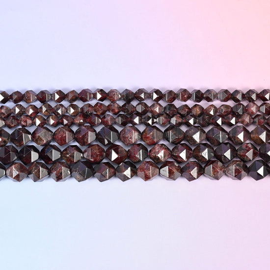 Red Garnet in dark wine red running to near-black