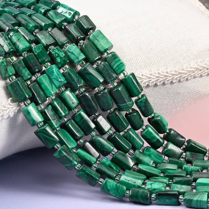 Malachite Faceted Tube Beads