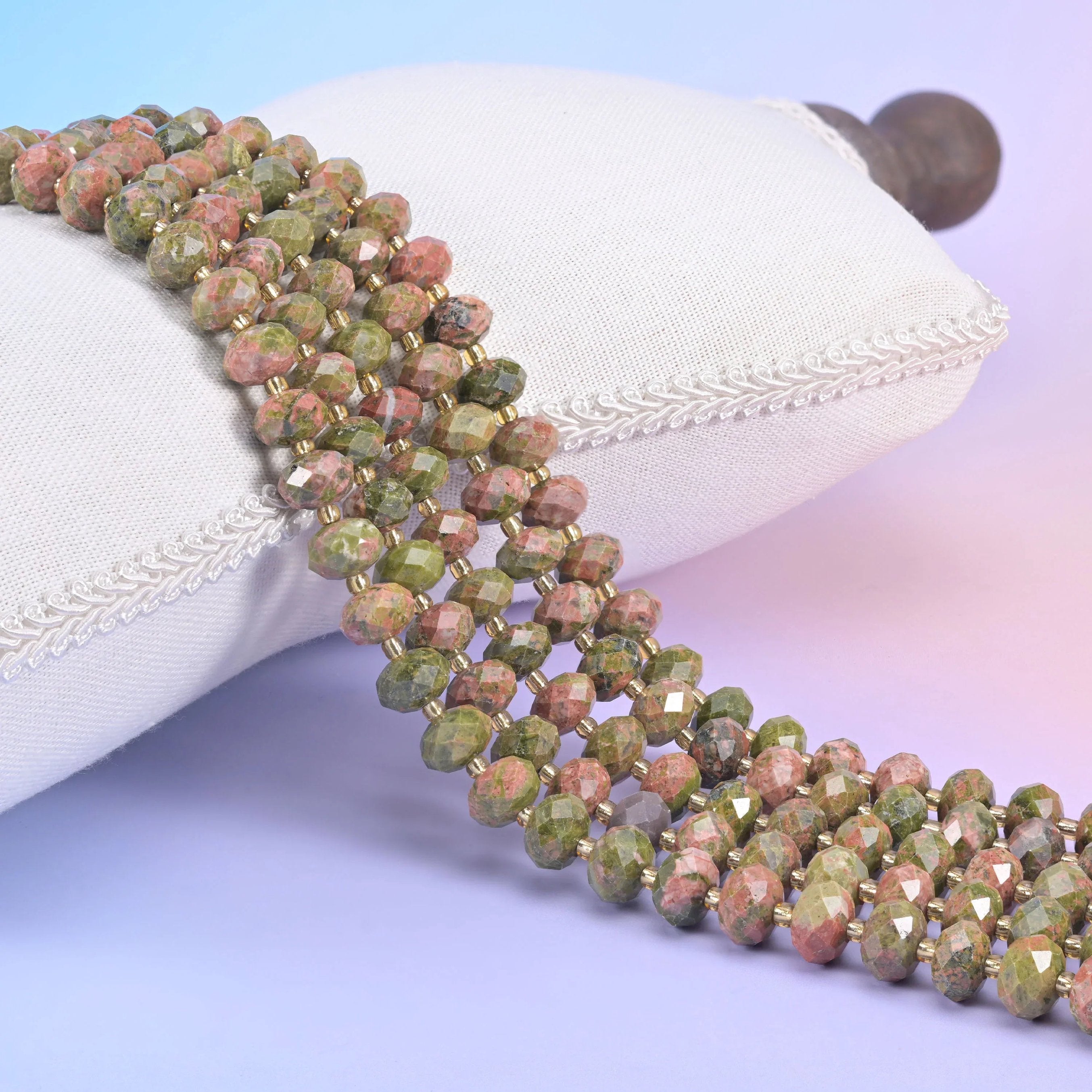 Gemstone faceted rondelle beads, 6x10mm, eight stone choices