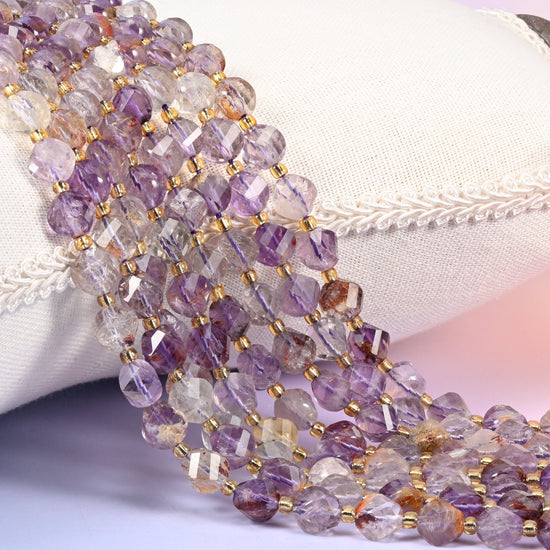 Super 7 Phantom Faceted Spiral Twist Beads
