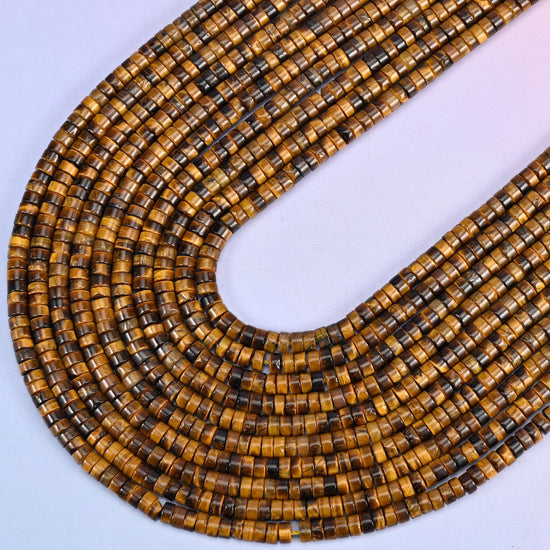 Tiger Eye Smooth Heishi Disc Beads, 15.5 inch strand