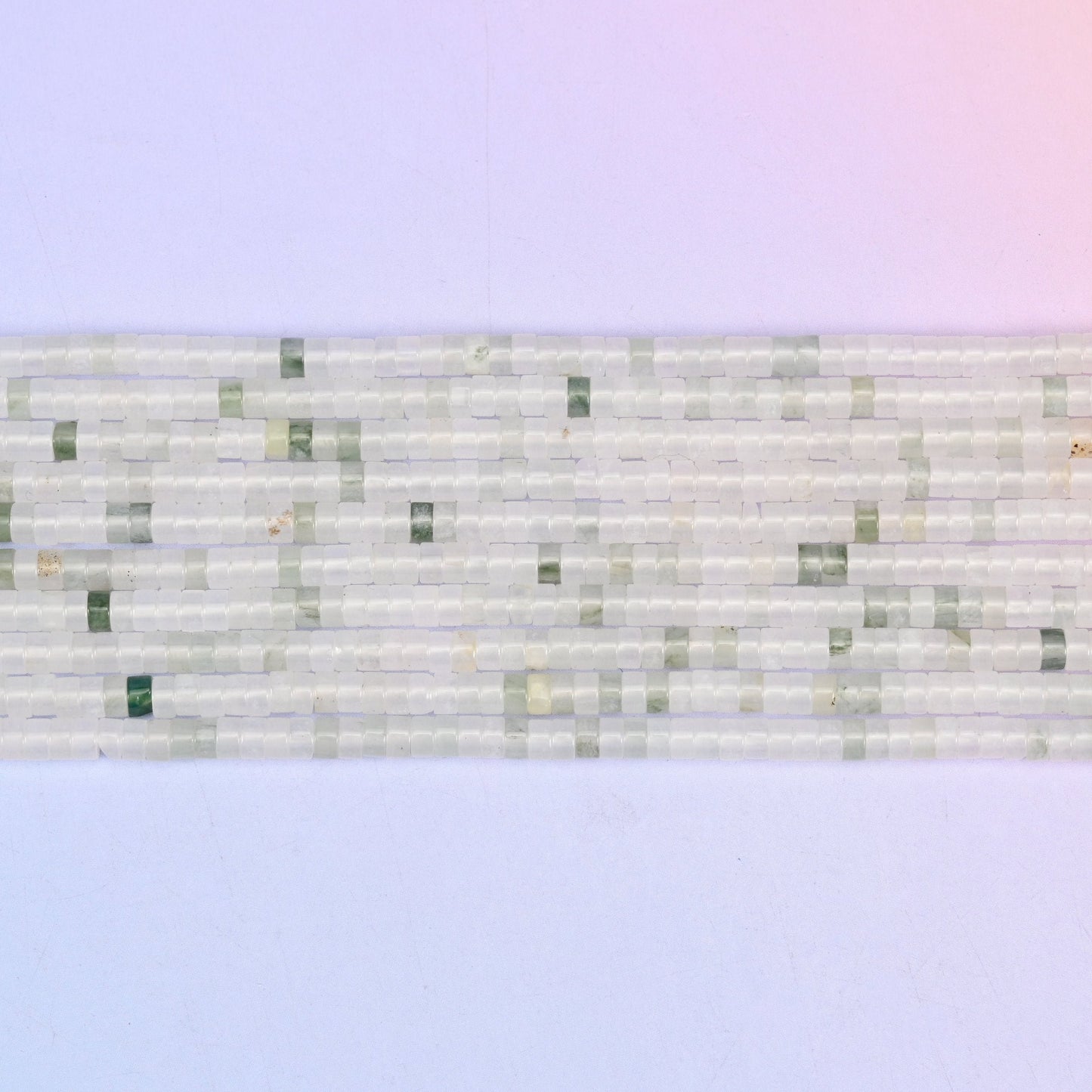 Tianshan Jade Smooth Heishi Disc Beads, 15.5 inch strand