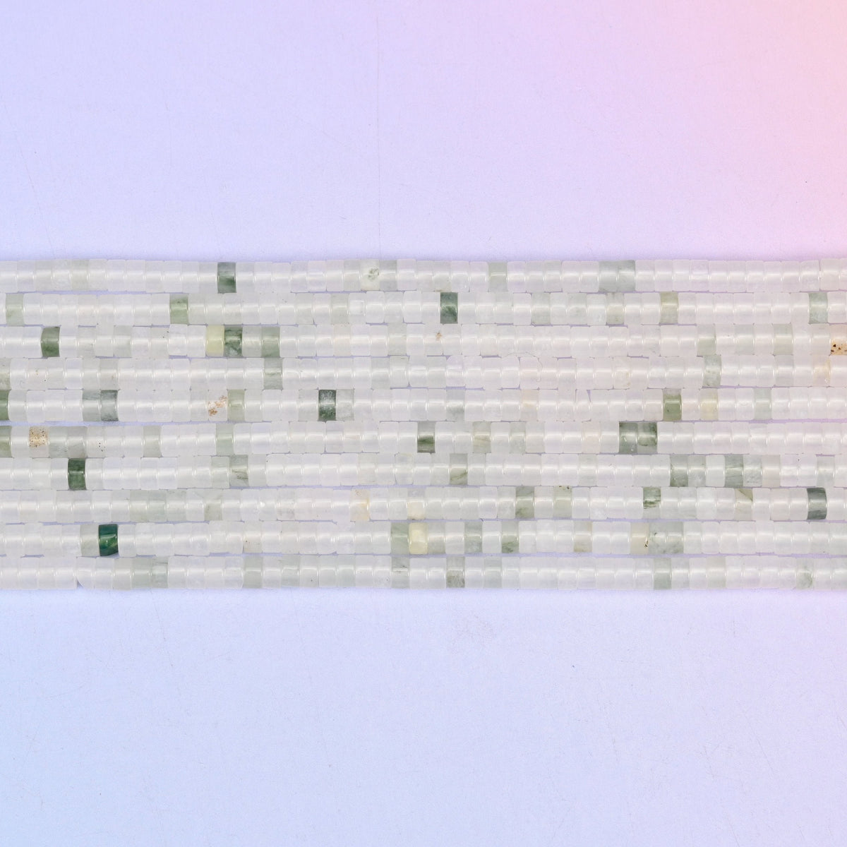 Tianshan Jade Smooth Heishi Disc Beads, 15.5 inch strand