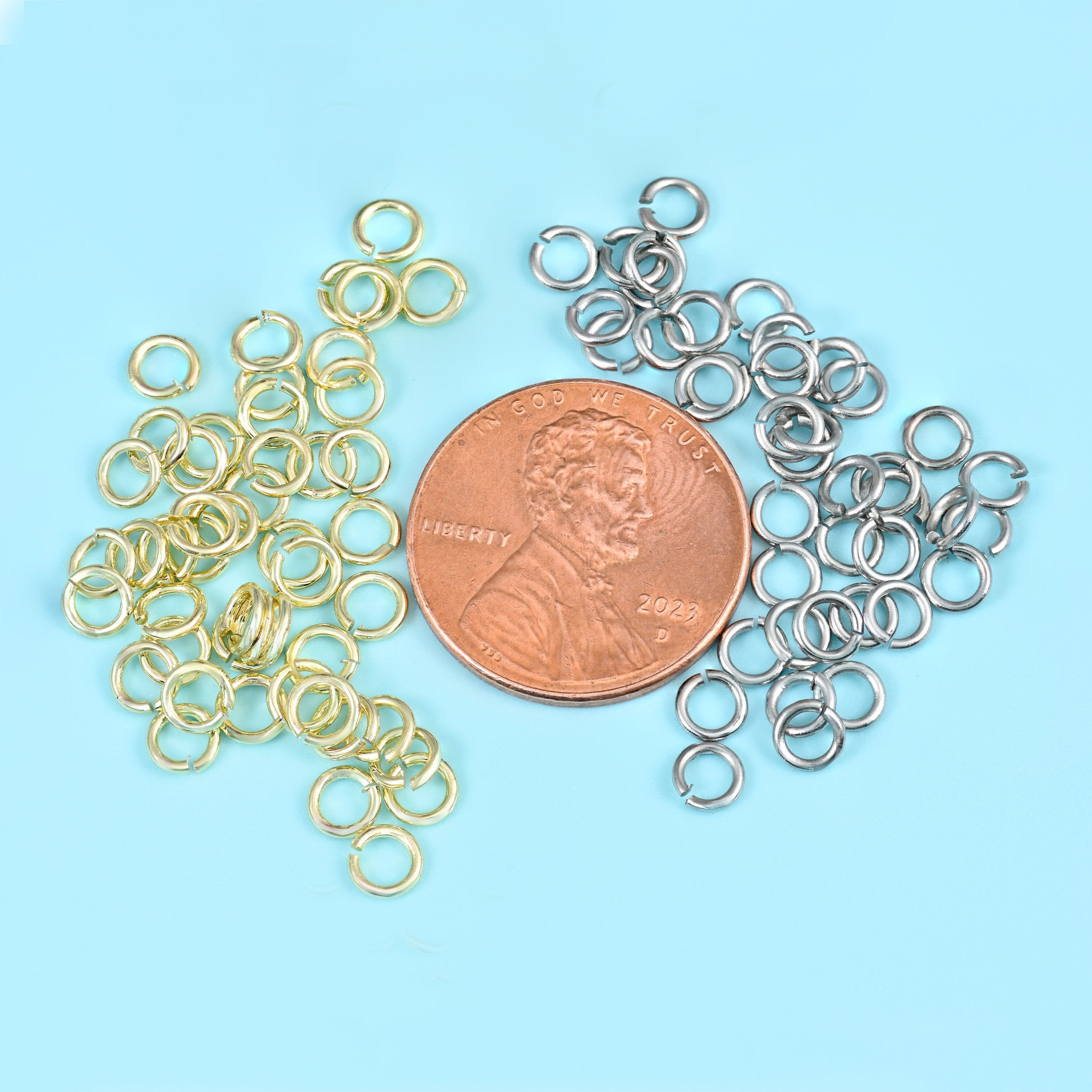 18K Gold Filled Open Round Jump Rings, set of 100 pieces