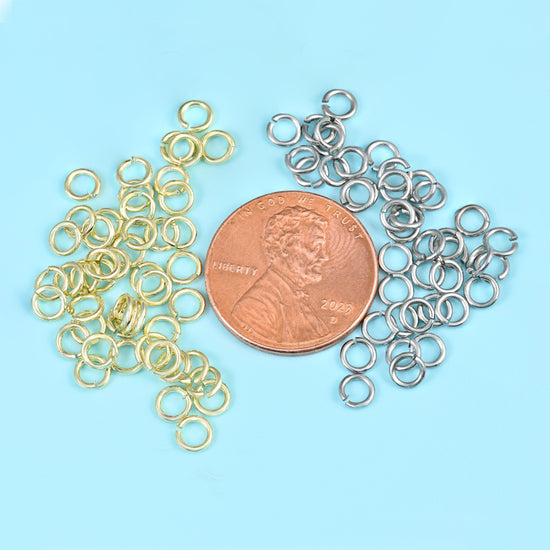 18K Gold Filled Open Round Jump Rings, set of 100 pieces