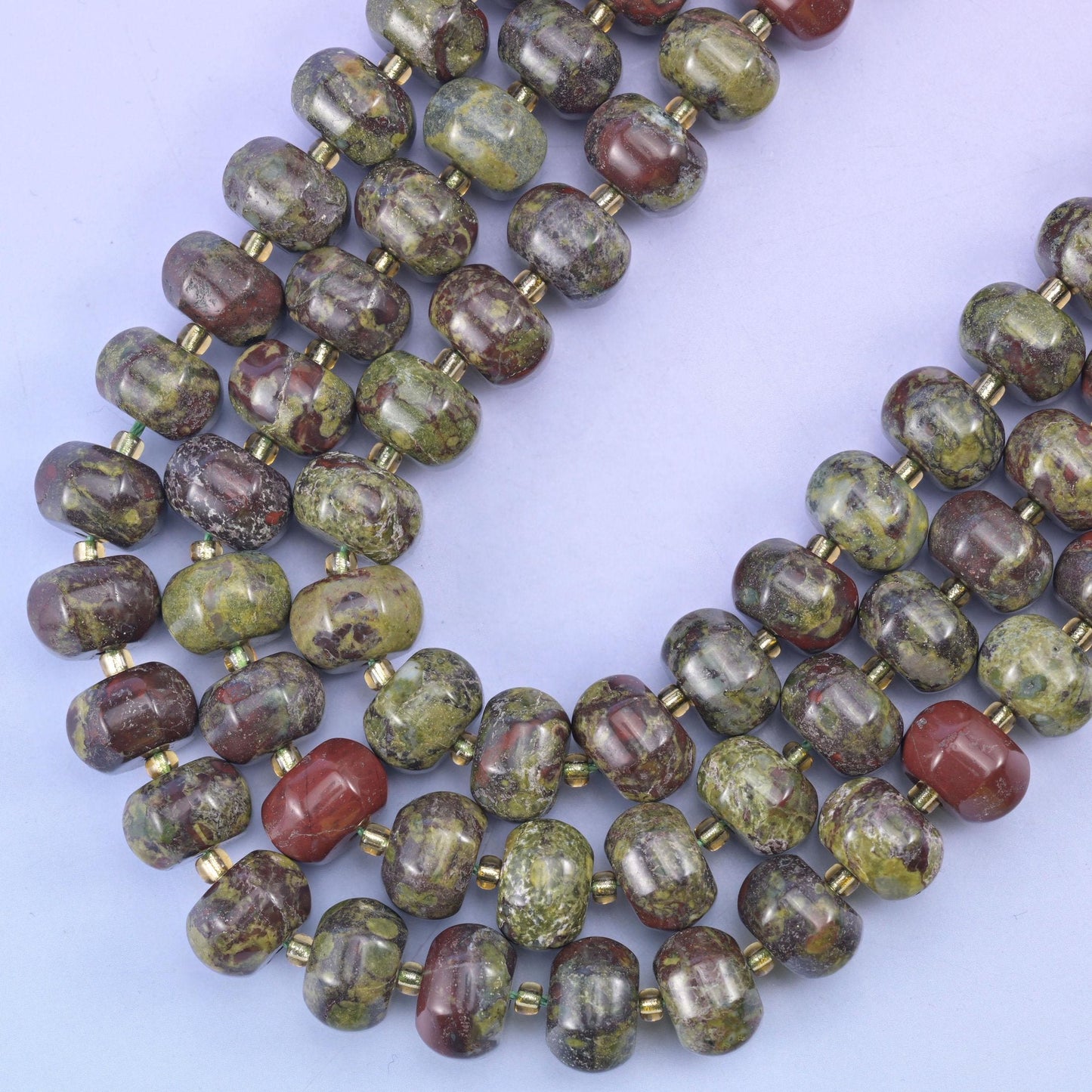 Dragon Bloodstone Pumpkin Rondelle Beads, hole approximately 1.4mm (+/- 0.2mm)