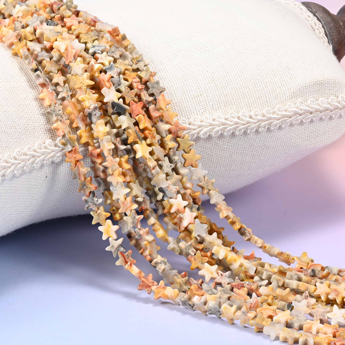 Crazy Agate Flat Star Beads