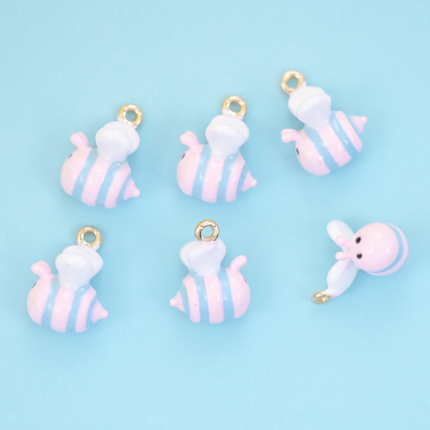 Enamel Bumble Bee Charm 13x11mm, 11mm thick