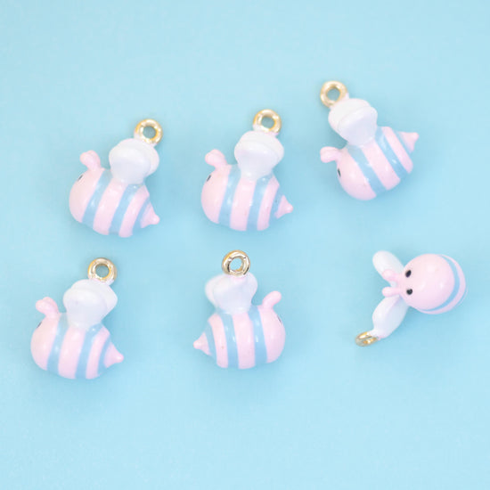 Enamel Bumble Bee Charm 13x11mm, 11mm thick