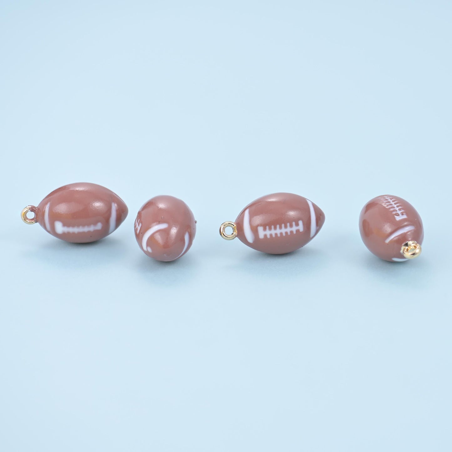 Enamel Football Charm 17x9.75mm, 18K Gold Filled