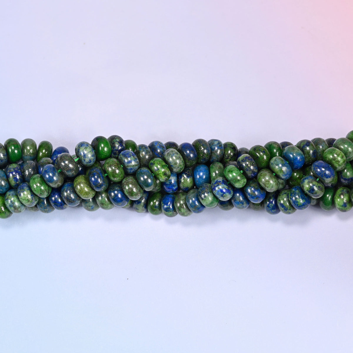Natural Phoenix Lapis Rondelle Beads, full strand of approximately 72 beads.