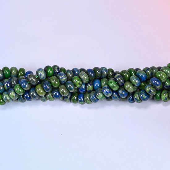 Natural Phoenix Lapis Rondelle Beads, full strand of approximately 72 beads.
