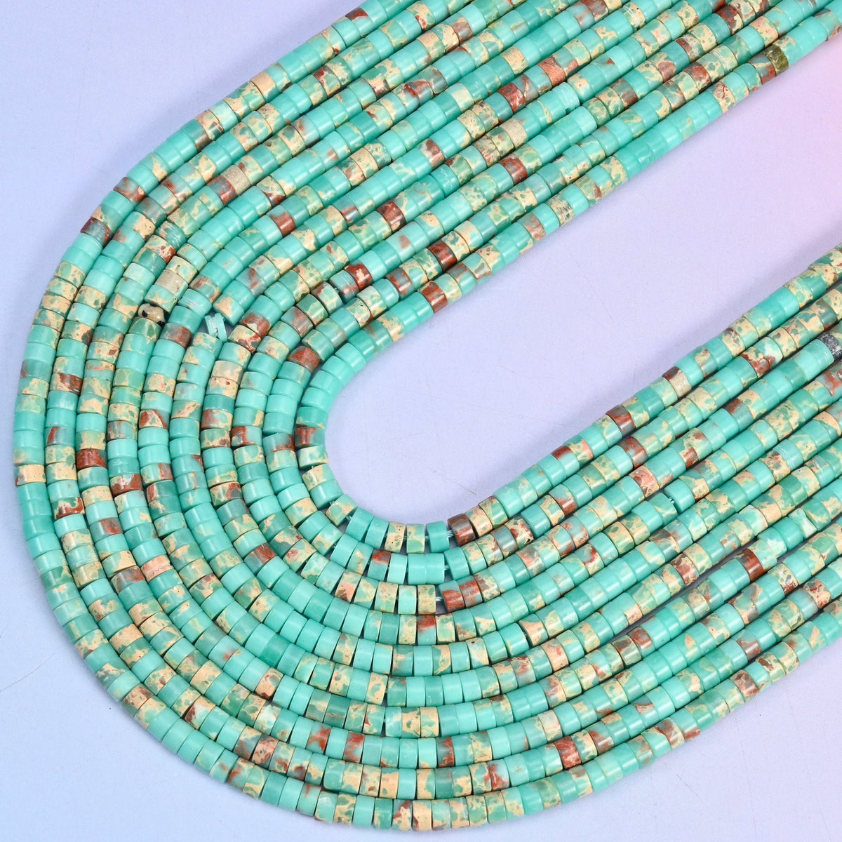 Blue Shoushan Stone Heishi Disc Beads 2x4mm, 15.5 inch strand
