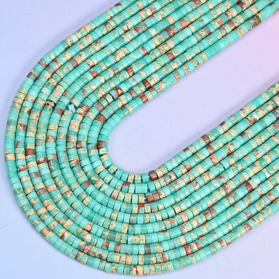 Blue Shoushan Stone Heishi Disc Beads 2x4mm, 15.5 inch strand