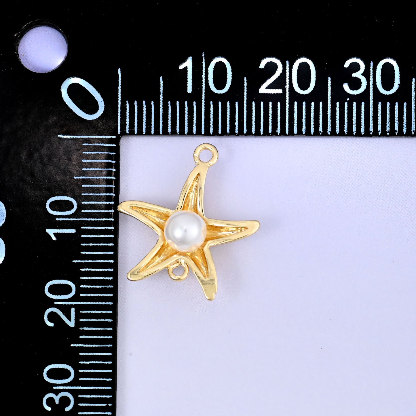 Sea Star Pearl Double Connector Pendants: 18K Gold Plated, Jewelry Making Supply
