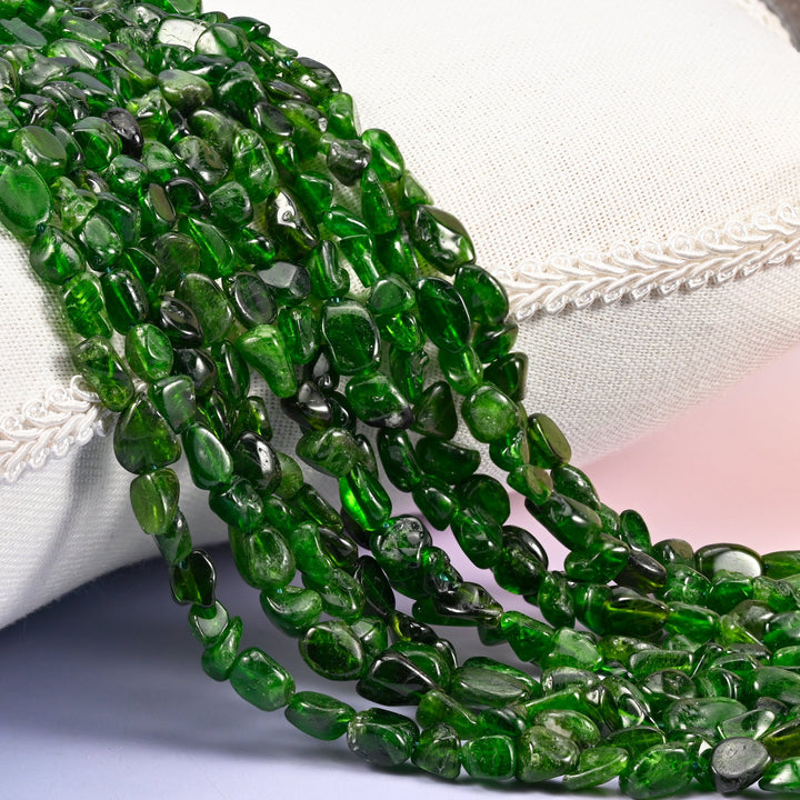 Chrome Diopside Pebble Nugget Beads 6-8mm 8-10mm Jewelry Making 15.5" Strand
