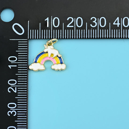 18K Gold Filled Colorful Rainbow Enamel Charms for DIY Jewelry Making Supply
