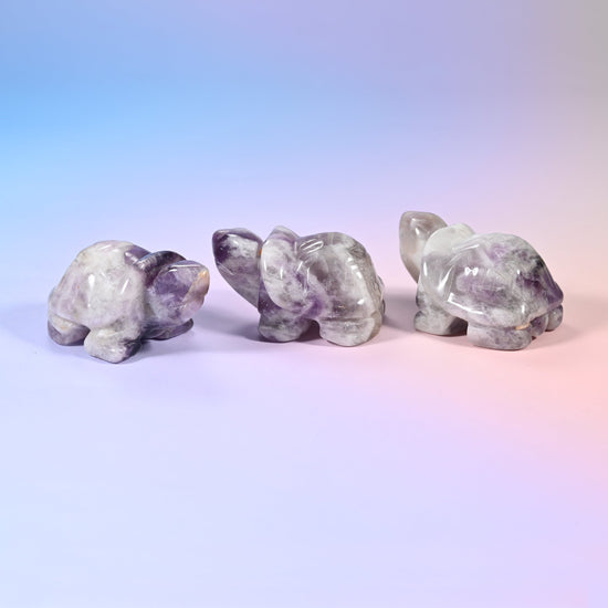 Turtle Crystal Figurine, hand-carved gemstone turtle polished to a high shine