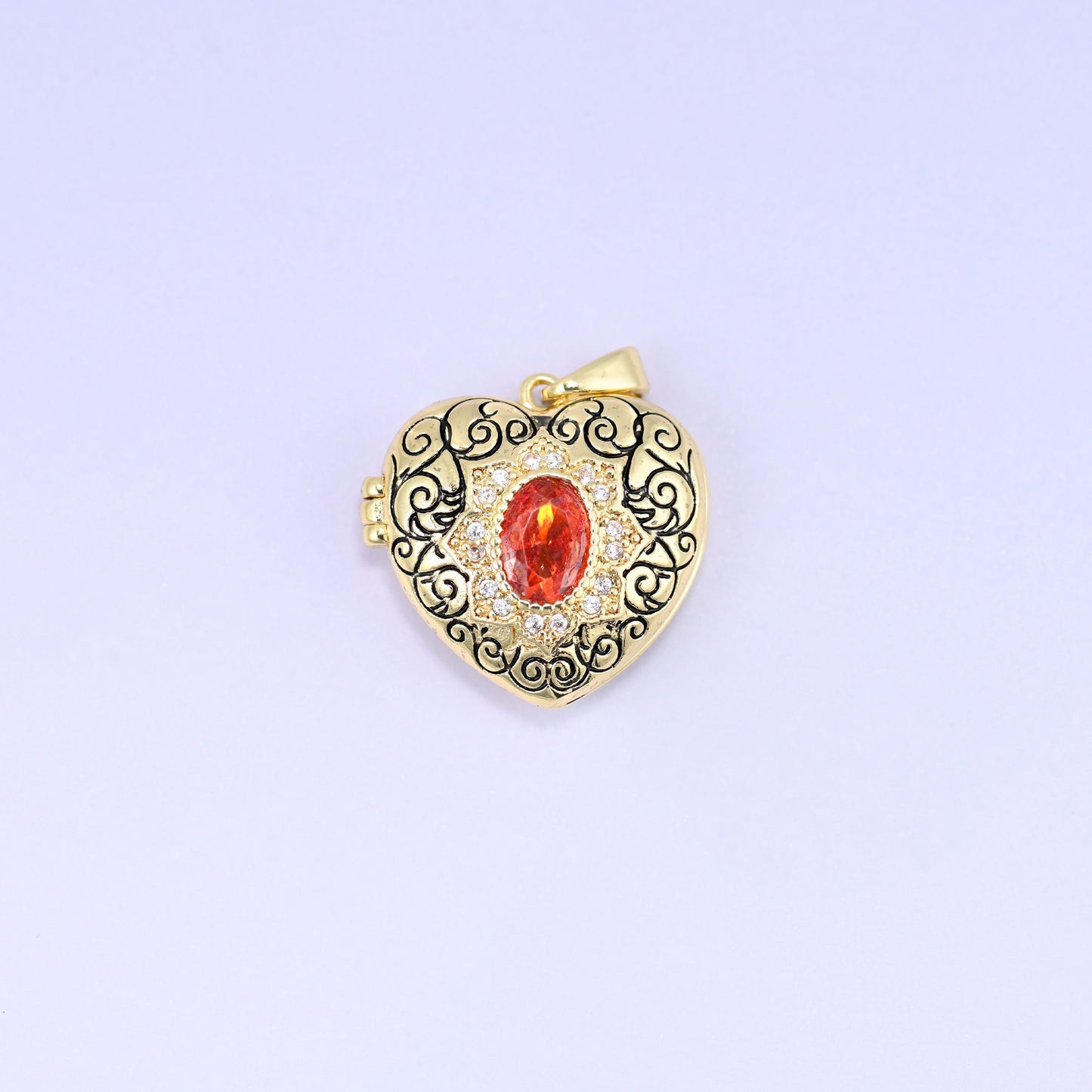 18K Gold Plated Brass Heart Locket Pendant