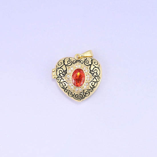 18K Gold Plated Brass Heart Locket Pendant