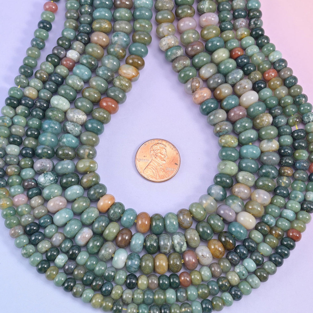 Indian Agate rondelle beads, approximately 90 beads per strand
