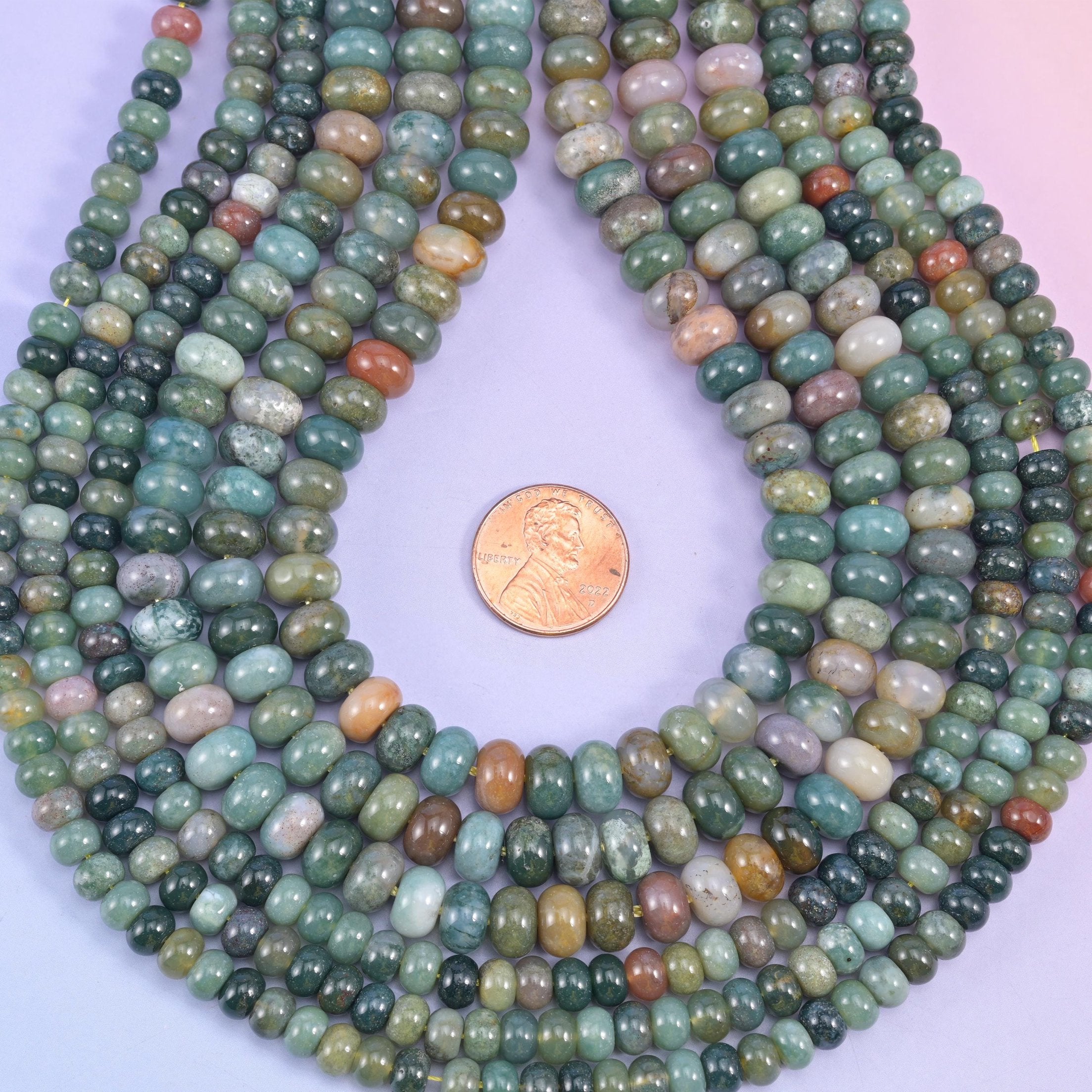 Indian Agate rondelle beads, approximately 90 beads per strand