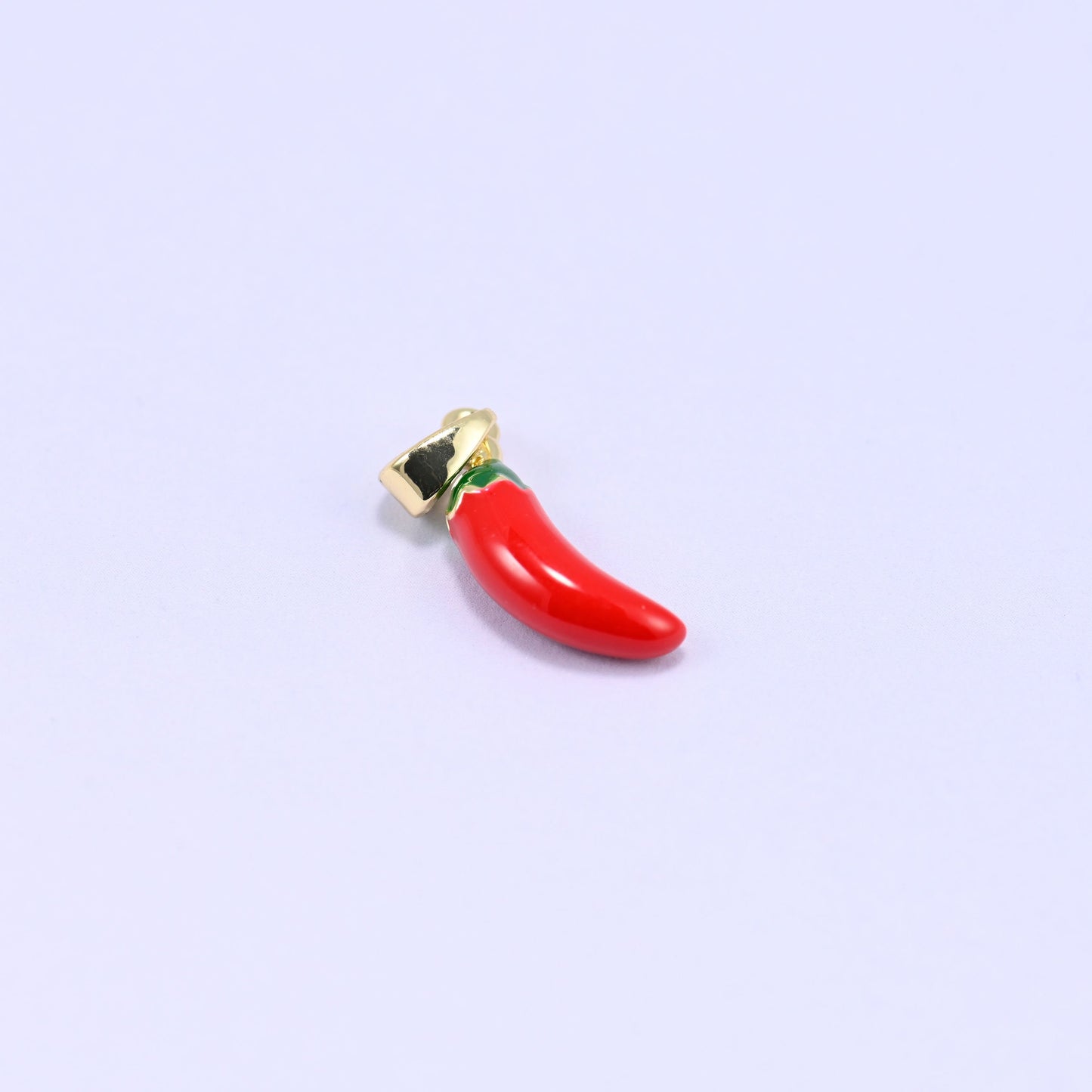 Chili Pepper Charm Pendant, approximately 17.43mm x 6.59mm