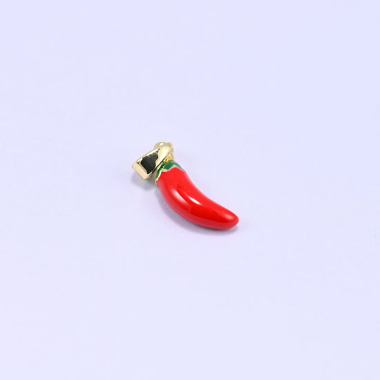 Chili Pepper Charm Pendant, approximately 17.43mm x 6.59mm