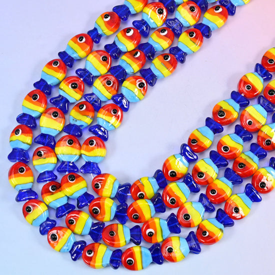 Colorful Fish Glass Beads: Jewelry Making Supply