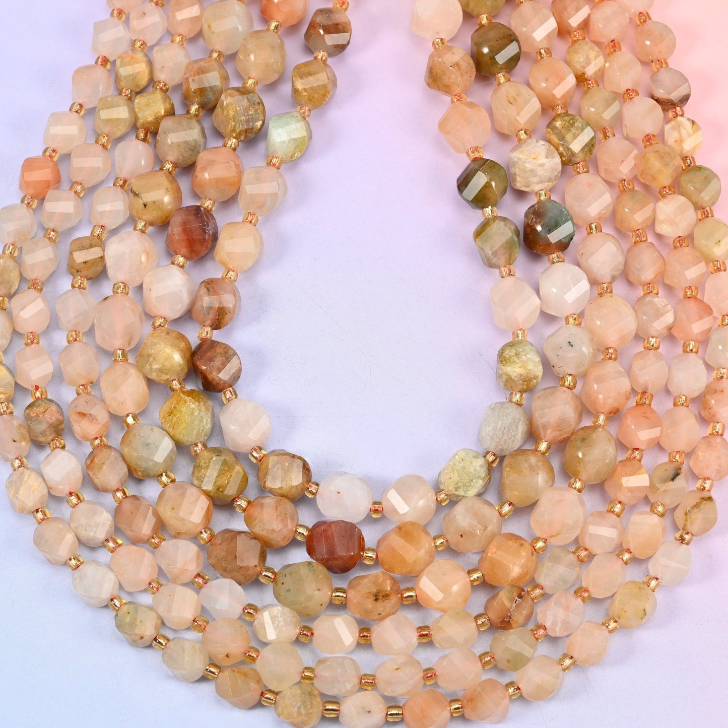 Red Grass Silk Stone spiral twist beads, hole approximately 1.2mm