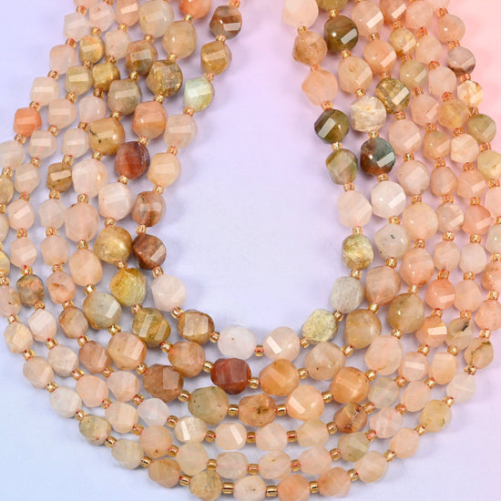Red Grass Silk Stone spiral twist beads, hole approximately 1.2mm