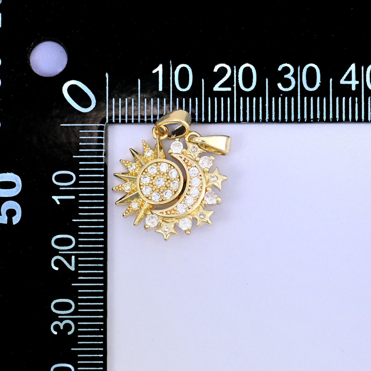 Sun Moon Friendship Pendants, 18K platinum plated option