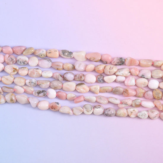Pink Opal Irregular Pebble Nugget Beads, 15.5 inch strand