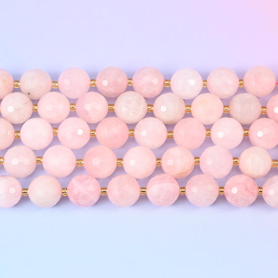 Rose Quartz Faceted Round Beads Size 16mm Jewelry Making 15 Inch Strand