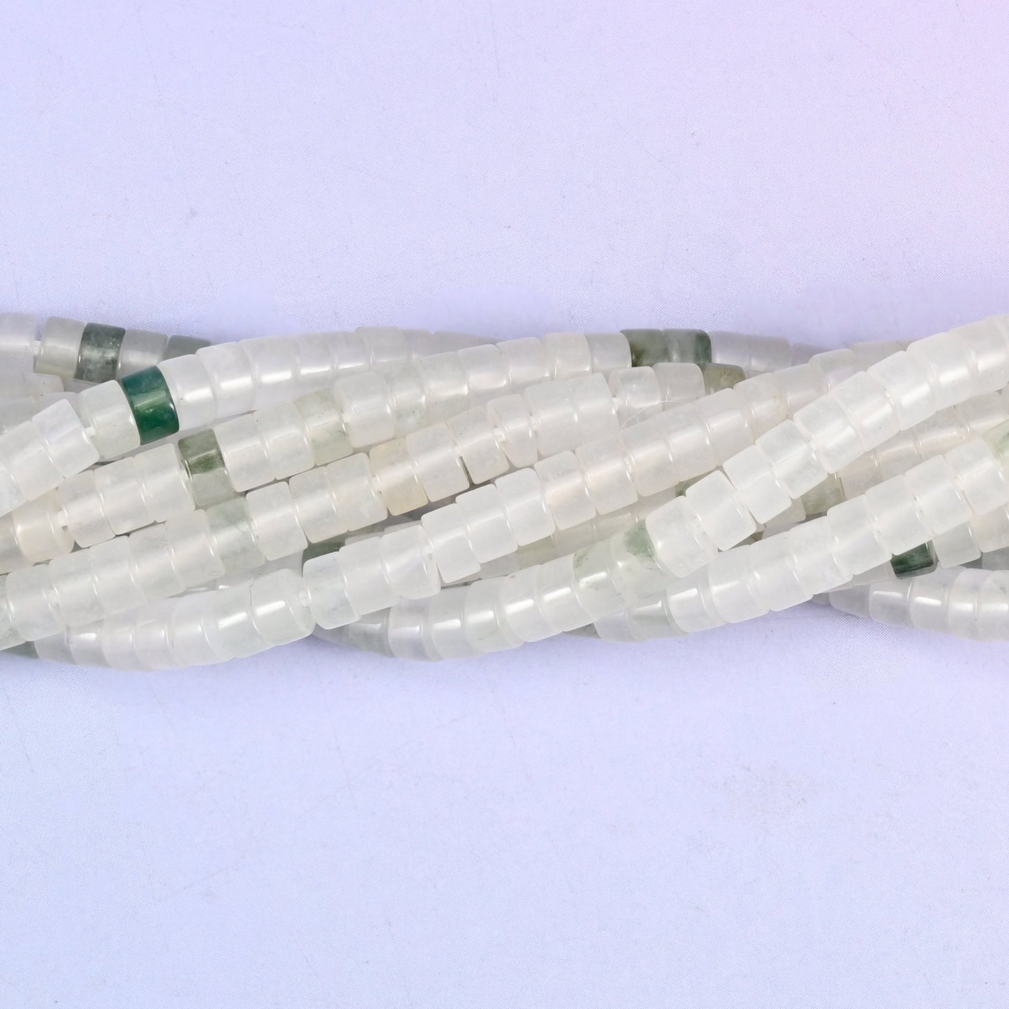 Tianshan Jade Smooth Heishi Disc Beads: Jewelry Making Supply, 15.5 Inch Strand