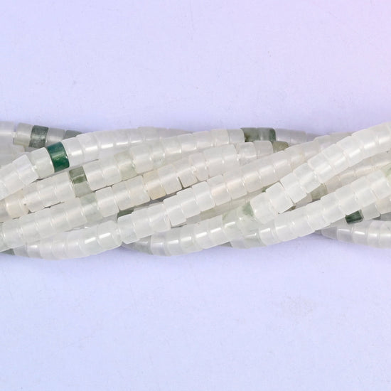 Tianshan Jade Smooth Heishi Disc Beads: Jewelry Making Supply, 15.5 Inch Strand