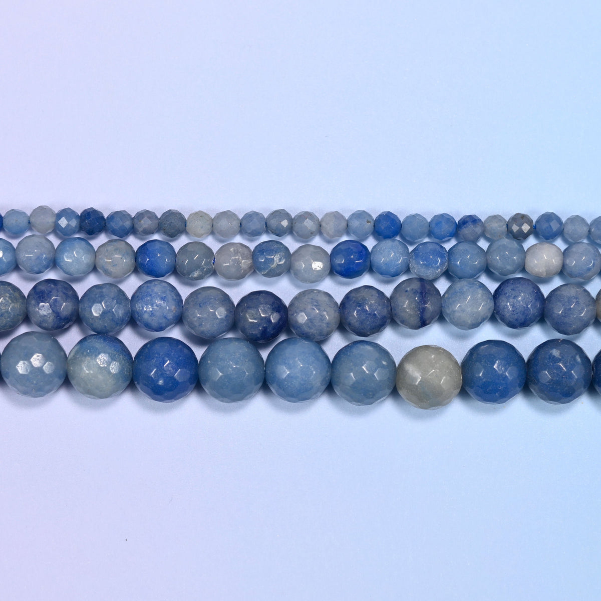 Denim Blue Aventurine Faceted Round Beads 4mm 6mm 8mm 10mm, 15 inches