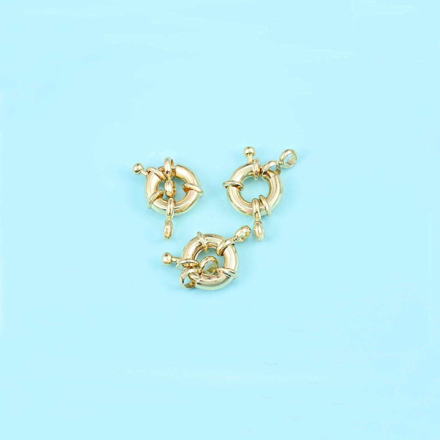 18K Gold Filled Round Spring Clasp, sold per piece